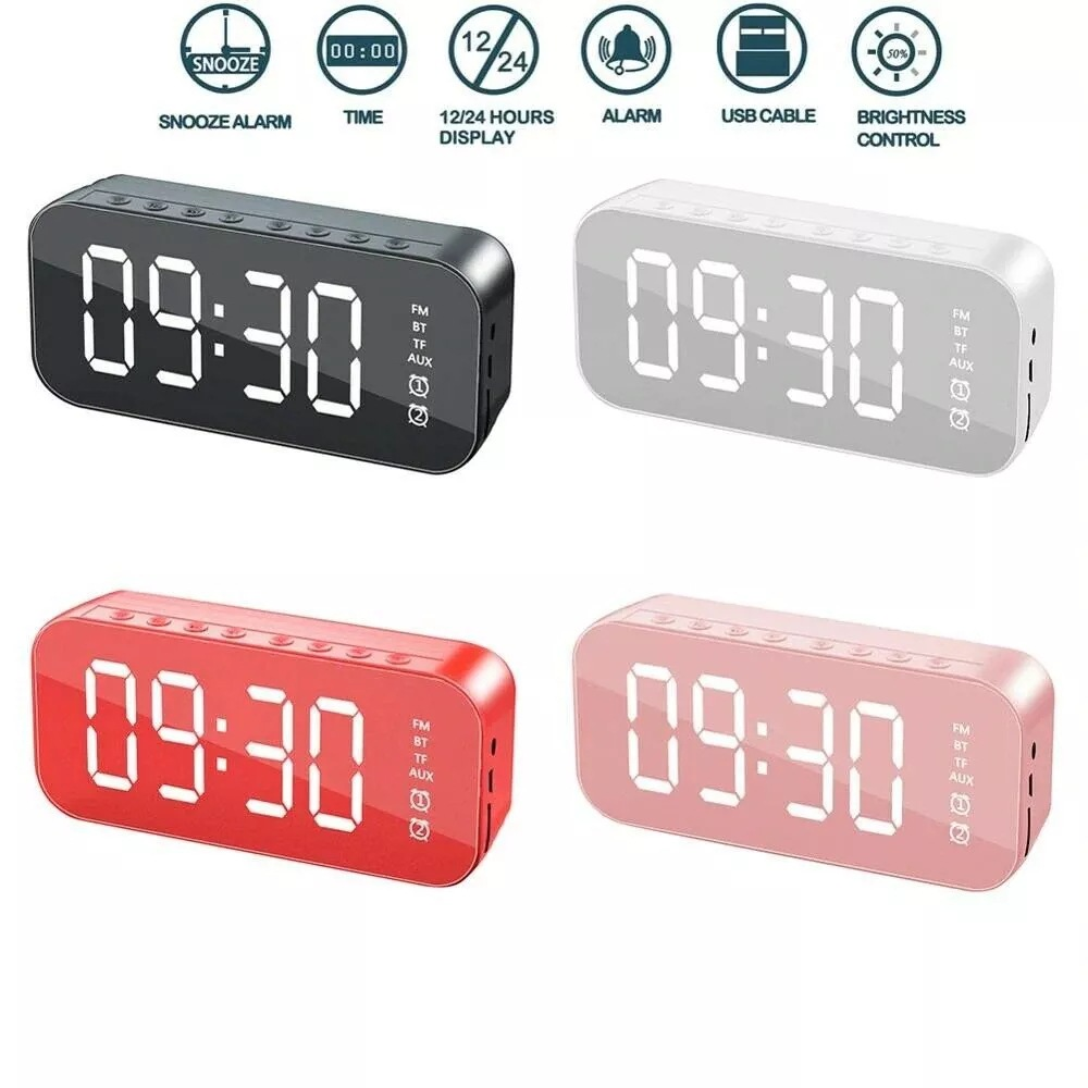 LED Display Alarm Clock Wireless Bluetooth Speakers